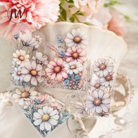 JIANWU Flower Corner Series Vintage Floral Landscaping Material Collage PET Sticker Creative DIY Journal Scrapbook Stationery