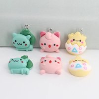 Mix 10pcs/pack Anime Elf Small Monster Cute Resin Charms DIY Japan Cartoon Frog Earring Keychain Pendant Jewelry Making D235