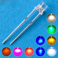 100Pcs F3 3mm 2pins Flat Emitting Diodes Lamp Ultra Bright LED Bulbs White Red Yellow Blue Green Pink Diode Led Wide Angle Light