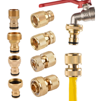 1Sets/2Pcs Garden Hose Quick Connect Water Hose Fitting, 1/2'' 5/8" 3/4'' 1'' Thread Tap Coupling Garden Watering Gun Adapter