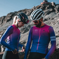 Spring Summer AERO Long sleeved cycling Jersey with good elasticity quick drying Anti-UV MTB Bicycle Clothing