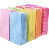 50 pcs New high quality paper bag Stand up Colorful Polka Dot Bags 18x9x6cm Favor Open Top Gift Packing Treat gift Bag