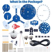 3D Space Model DIY Soldering Project Wireless Rotating with Music & LED Lights Electronics Kit Cool STEM Electronics Project