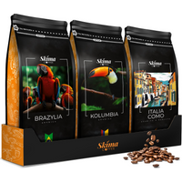 Kawa ziarnista 3x1kg BRAZYLIA/KOLUMBIA/ITALIA COMO Świeża + GRATIS