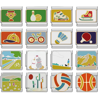 AliExpress Hapiship 2024 Women's Gift Sports Bike Champion Italian Charms Links Beads Fit 9mm Stainless Steel Bracelet DIYJewelry DJ1315