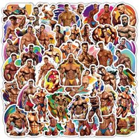 AliExpress keeppley 10/54PCS Cool Fitness Stickers Muscular Man Cartoon Graffiti DIY Luggage Laptop Phone Guitar Car Bike Waterproof Sticker Kid Toy