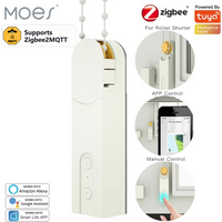 MOES Zigbee2MQTT, moteur de commande pour stores et rideaux motorisés intelligents, à monter soi-même, compatible avec l’application Tuya Smart Life, le contrôle vocal via Alexa et Google Home.