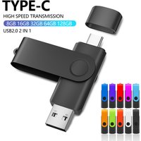 TYPE-C USB Flash Drive 128GB Real Capacity Pen Drive 64GB Free Key Chain Memory Stick Creative Business Gift Red U Disk Blue 32G