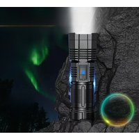 Strong light illumination flashlight with telescopic zoom illumination flashlight with digital display outdoor fishing lighting