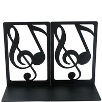 2Pcs Art Note Bookends, Literary Hollow Out Iron Bookends, Metal L-Shaped Bookends, Home Office Desktop Organiser Bookends
