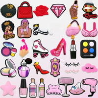 1pcs PVC Make Up Style Shoe Charms Women Girls Sandal Accessories Lipstick Perfume Shoe Decorations Pins for Gifts Clog Buckles