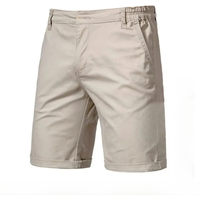 AIOPESON Summer 100% Cotton Solid Shorts Men High Quality Casual Business Social Elastic Waist Men Shorts 10 Colors Beach Shorts