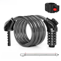 AliExpress Xunting Bike Cable Lock 54cm Bike Locks Cable 5 Feet Coiled Secure Resettable Combination Bike Lock with Mounting Bracket