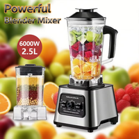 6000W Powerful Blender Mixer Juicer Smoothie Maker Table Blenders 2.5L Container Food Processor Blender Mixer for Ice Nut Fruit