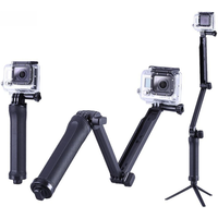 QQT GoPro accessories 3 way Impermeabile Monopiede Selfie Stick for Gopro Hero11 10 9 8 7 6 5 Sessione SJ4000 XiaoYi 4 K tripod