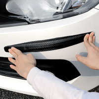 SEAMETAL 2pcs PVC Car Front And Rear Bumpers Anti Collision Strips Carbon Fiber Car Body Doors Rear Trunk Anti Scratch Stickers