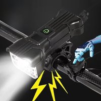 AliExpress cycle zone 12 LED Bike Light with Horn Rechargeable Bicycle Front Light MTB Bicycle Head Lights Cycling Bike Safety Lamp for Night Riding