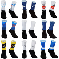 AliExpress NONE Laser Cut One Pair 2024 Ineos Quick Step Alpecin Fenix Team Cycling Socks Antislip Bike Bicycle Racing Miti Breathable Socks