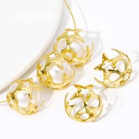 18K Real Gold Plated Large Bead Caps,Separator For Beads,Handmade DIY Jewelry Making Supplies Accessories,Star Caps For Bead