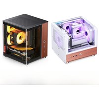 Jonsbo TK-0 ITX Sea View Room Case Separated Cabinet Dual-Curved Glass Aluminum Solid Walnut Wood Compact Desktop Chassis
