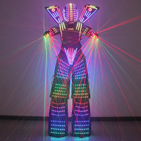 Full Color Smart Pixels LED Robot Suit Costume Light Up Stilts Walker Clothing Luminous Jacket Chest Display Helmet Laser Gloves