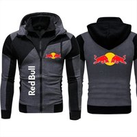 2024 Autumn Men Red Bull Logo Print Hoodie Sweatshirt Trendy Harajuku Pullover Men Sportswear Red Bull Racing Clothing Zip Hoody