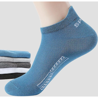 5Pairs High Quality Men Ankle Socks Breathable Cotton Sports Socks Mesh Casual Athletic Summer Thin Cut Short Sokken Size 38-45