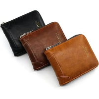 Zipper Vintage Small Short Wallets for Men Male Coin Pocket Card Holder Case Wallet Luxury Brand Designer Purse cartera hombre