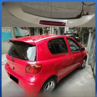 For 2002--2013 Toyota Vitz Echo Yaris with LED Lights High Quality ABS Plastic Unpainted Roof Spoiler Trunk Boot Wing Spoiler