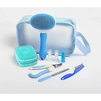 9 Pieces/pet Grooming Kit Includes Hair Removal Brush, Flea Brush, Bath Brush, Nail Clipper and Toothbrush, Storage Bag