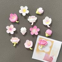 4/12pcs Fridge Magnets Blossom Cherry Flower Pastoral Cute Refrigerator Magnetic Sticker Message Whiteboard Sticker