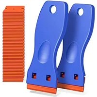 1Set Car Window Glass Clean Scraper Car Sticker Remover Plastic Razor Blade Label Clean Razor Glue Remover Cleaning Tools