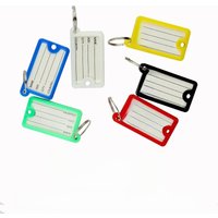 1 /100 Pcs Set Colorful Plastic Keychain Tags with Split Rings - DIY Numbered & Named Labels Ideal for Baggage and Key Rings