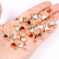 20Pcs 10*19mm Alloy Enamel Dripping Red Wine Glass Pendant Party Fashion Charms for Jewellery Making DIY Necklace Earrings Gifts