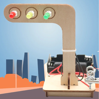 Mini Kids Science Experiment for Children Boys DIY Toys Wooden Traffic Light Led Student Gizmo Learning Education Toys Gift