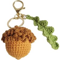 Knitting Diy Handmade Crochet Pine Cone Acorns Plant Keyring Handmade Pine Cone Accessories Keychain Brown Green
