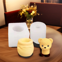 1 piece, Teddy Bear Aromatherapy Candle, Foolish Bear Mold, Handmade Bear Honey Can, Gypsum Candle, Silicone Mold