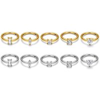 1/5PCS 316L Medical Stainless Steel Nasal Septum Ring ZC Punk Nose Ring Men's And Women's Puncture Jewelry Earrings