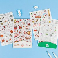6 Sheets Sticker Series Little Fat Rabbit Sticker Hand Account Diary Decorative Sticker PVC Into The Album Hand Account Sticker