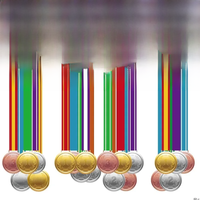 AliExpress NONE 1pc Cycling Medal Holder Hanger Stand Frame with 12 Hooks 3 Rows Hanging Over 60 Medals Wall Mounted Shelf 15.7 x 6Inch