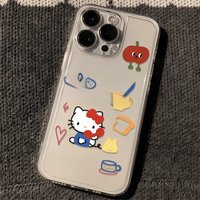 Sanrio Hello Kitty Phone Case For iPhone 16 15 14 13 12 11 Mini Pro Max X XR XSMax 7 8 Plus SE20 Transparent Cover