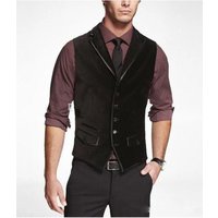 Men's fashion black velvet vest lapel British style men's suit vest Slim suit wedding vest