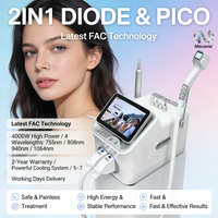 5000WFAC Technology Soprano 2 In 1 Picosecond Diode Laser Hair 4 Wave Removal Device Laser Tattoo Removal Permanent Hair Removal