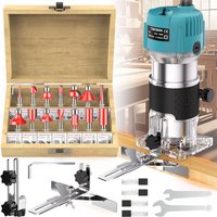 Frezarka do paneli kompozytowych 800W, 30000 obr./min, elektryczna frezarka do obróbki drewna, uchwyt 1/4 cala, narzędzie do rzeźbienia, frezowania i cięcia w drewnie.
