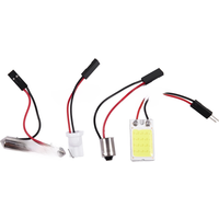 Auto Super Bright White 18 COB LED Light Bulb Panel + T10 Festoon Adapters