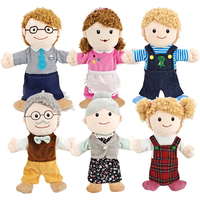 25cm Sweet Family Hand Puppet Dolls Early Education Learning Stuffed Plush Toys Cospaly Hand Finger Puppets for Children Gifts