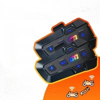2024 New Intercom Motorcycle Helmet Bluetooth Headsets 2 Rider Communication Moto 1km Music Sharing FM Radio Biker Interphone