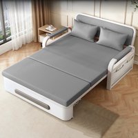 Foldable Sofa Bed with 3 Modes & Convertible to Double Bed for Small Space Easy Storage Perfect for Studio Apartment Guest Room