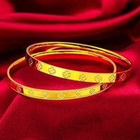24K Gold Closed Bangle | AU999 Pure Gold, smooth round surface, timeless simplicity, exuding elegant charm for daily wear