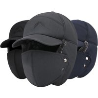 AliExpress LOOGDEEL Winter Fur Windproof Hat With Brim Warm Mask Men Women Motorcycle Sports Cycling Cap Skiing Cold Anti-snow Headwear